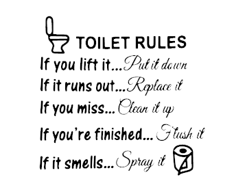 Toilet Rules Vinyl Decal